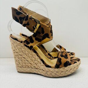 Leopard Print Wedge Sandals